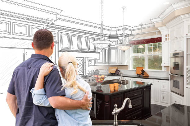 Custom kitchen cabinets installed in a Burlington home